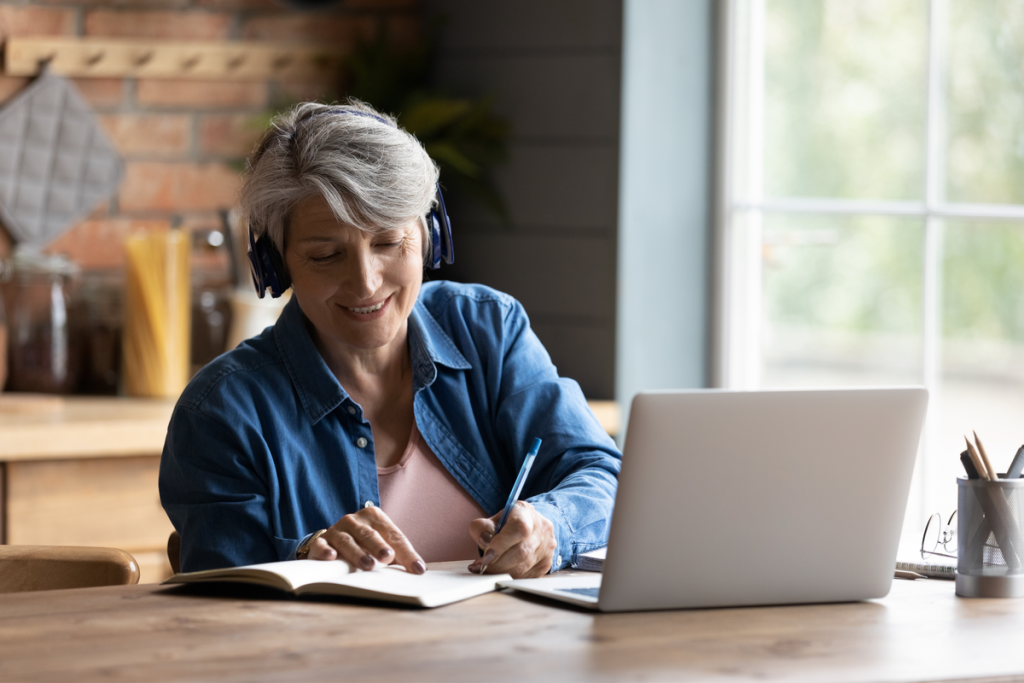 Woman looking viewing a pc screen