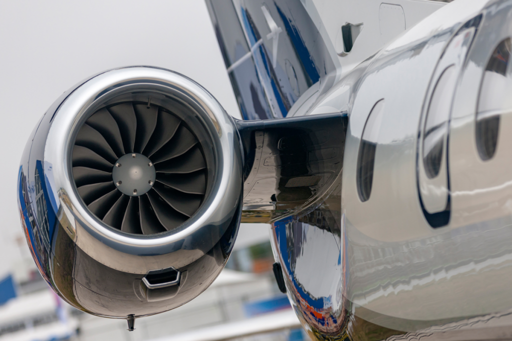 Close up Small Aircraft Jet engine