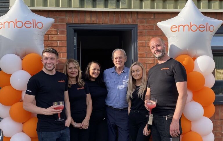 Embello-openingday4 – Kyle Raffo (pictured left) with some of the Embello team.