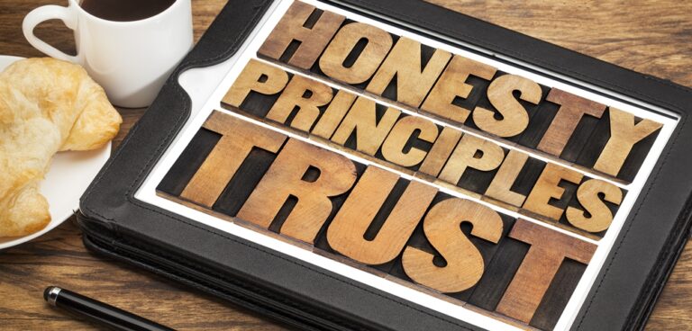 Honesty and trust. Good business principles