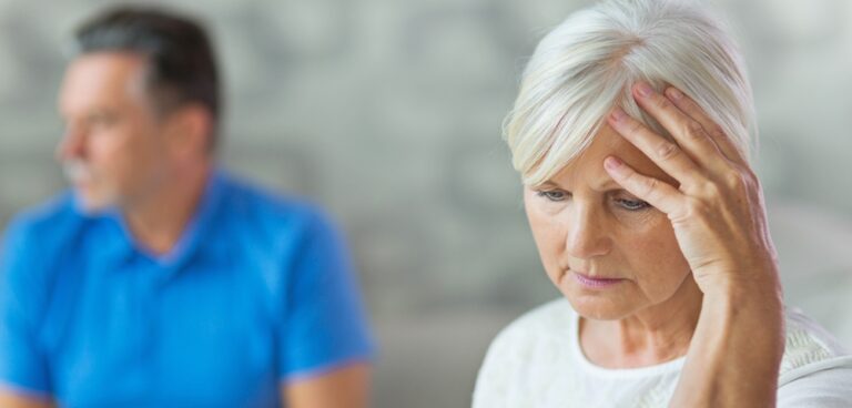 unhappy elderly couple in retirement