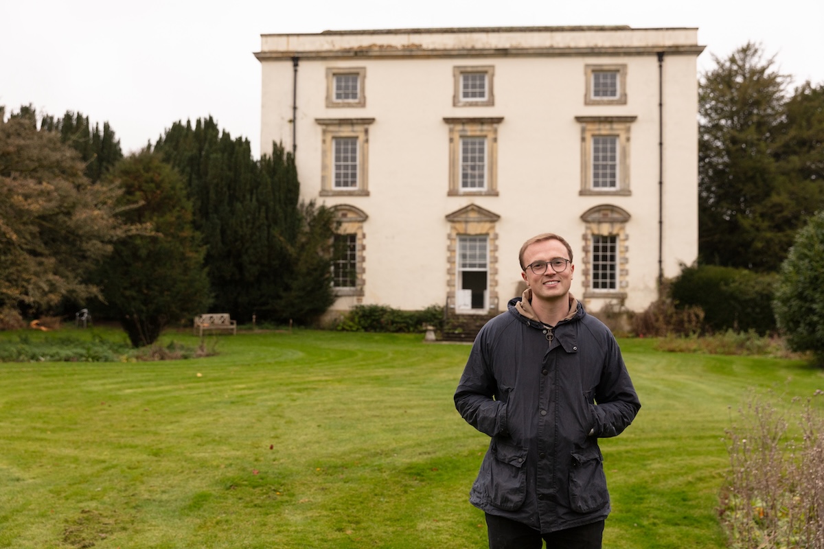 Arthur outside Burderop Manor on his estate.